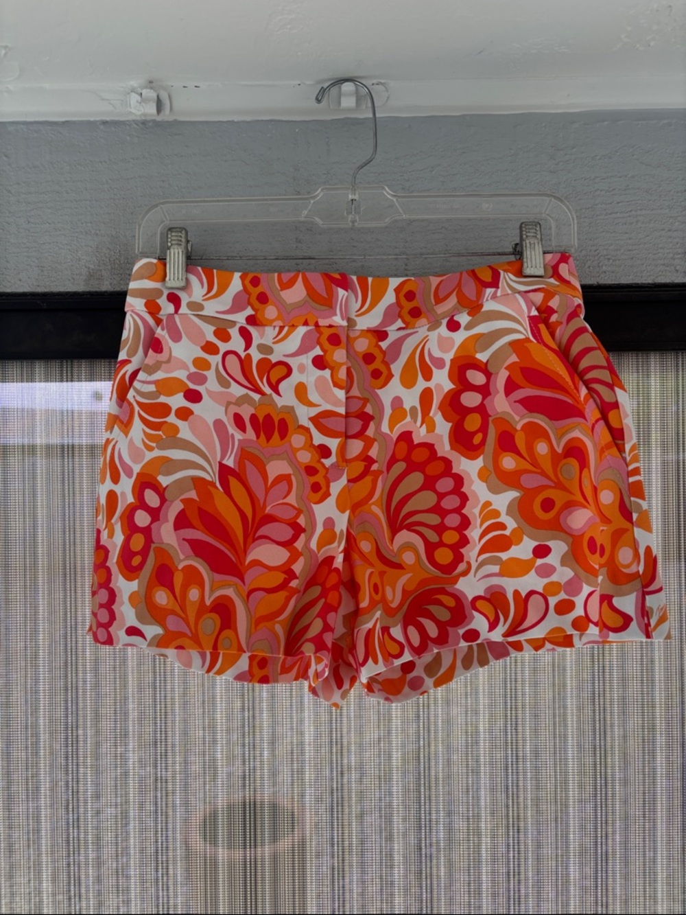 Trina Turk Pink & Orange Floral High-Waist Shorts
